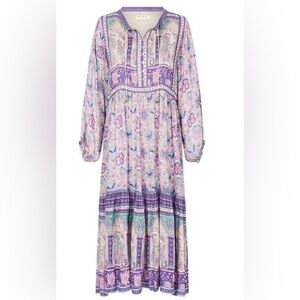 Spell & the Gypsy Collective Lilac Purple Poinciana Midi Boho Play Dress M 6 8